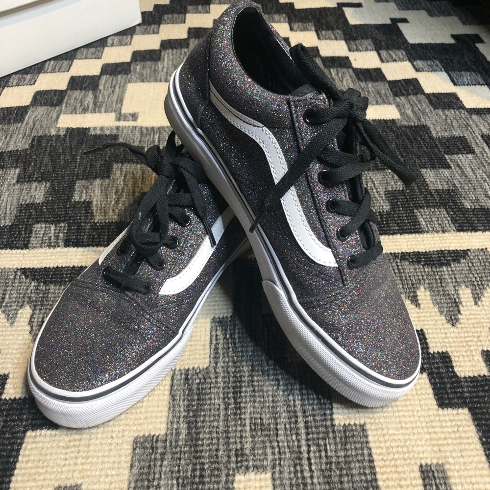 NEW Black Glitter Vans Originals Women’s Size 8/Kids Size 6